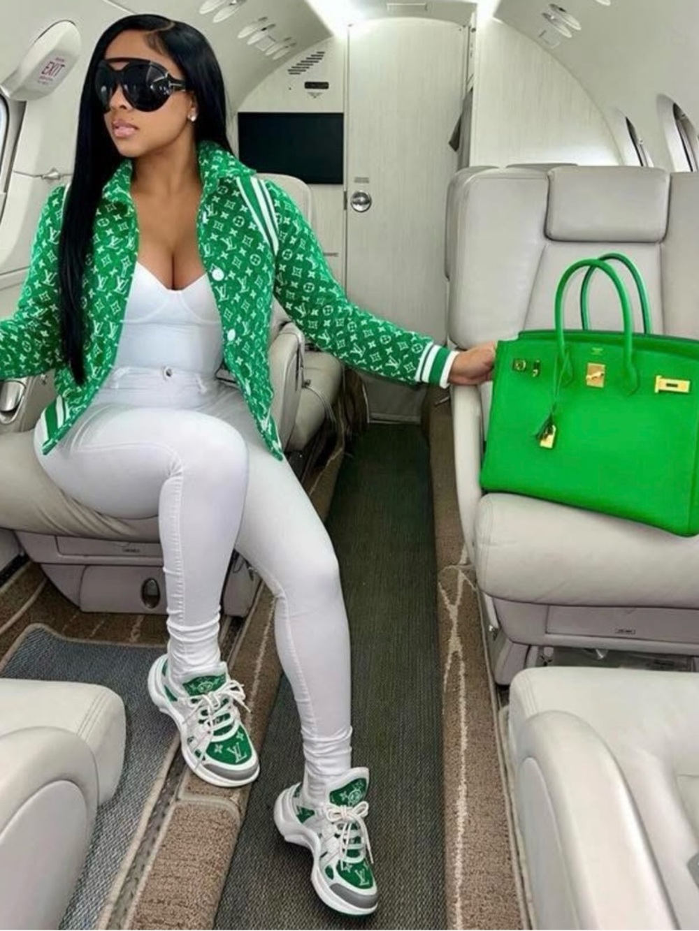 Green Monogram Bomber Jacket - Luxury Designer Style inspo with LV